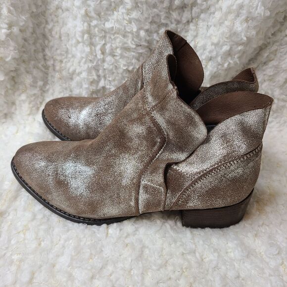 Seychelles 'Snare' Pewter Metallic Booties sz 6 - Picture 4 of 7